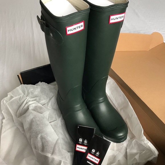hunter dark olive rain boots